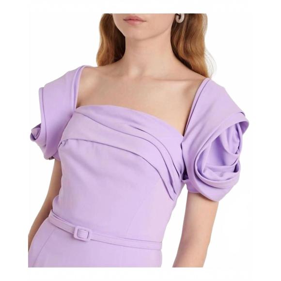 NEW OSCAR DE LA RENTA rosette gown in thistle